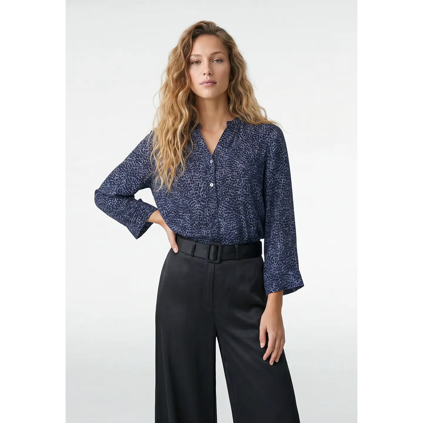 Blusa Chic Mujer Manga 3/4 Azul 1