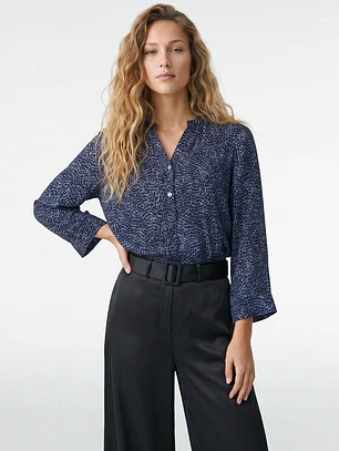 Blusa Chic Mujer Manga 3/4 Azul