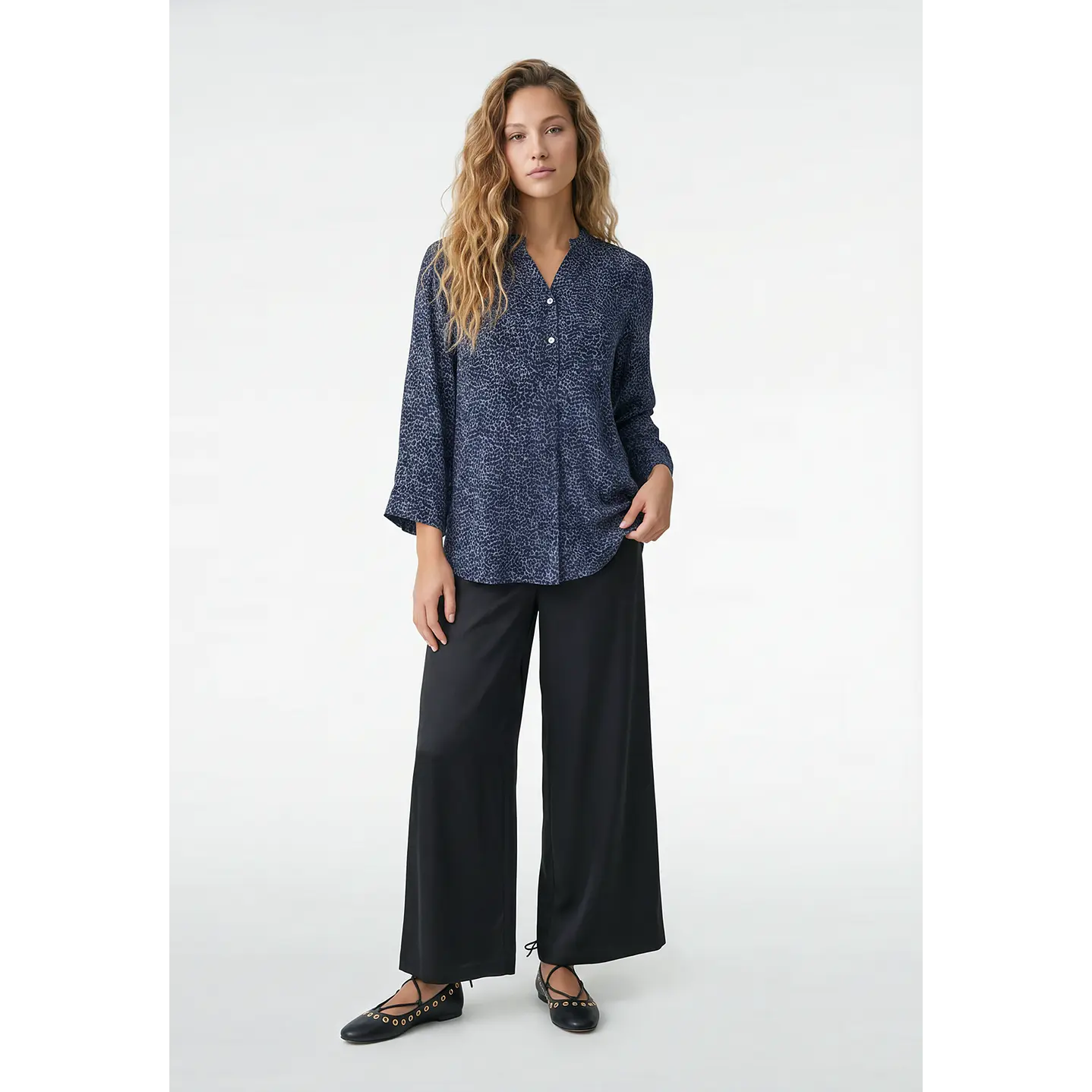 Blusa Chic Mujer Manga 3/4 Azul 4