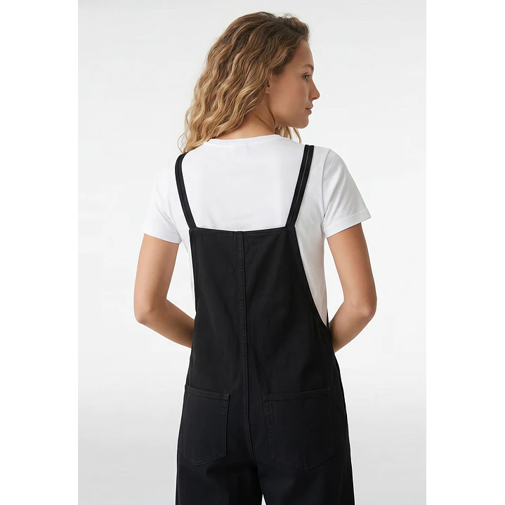 Jardinera Color Wide Leg Mujer Negro 4