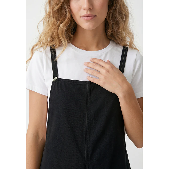 Jardinera Color Wide Leg Mujer Negro 3