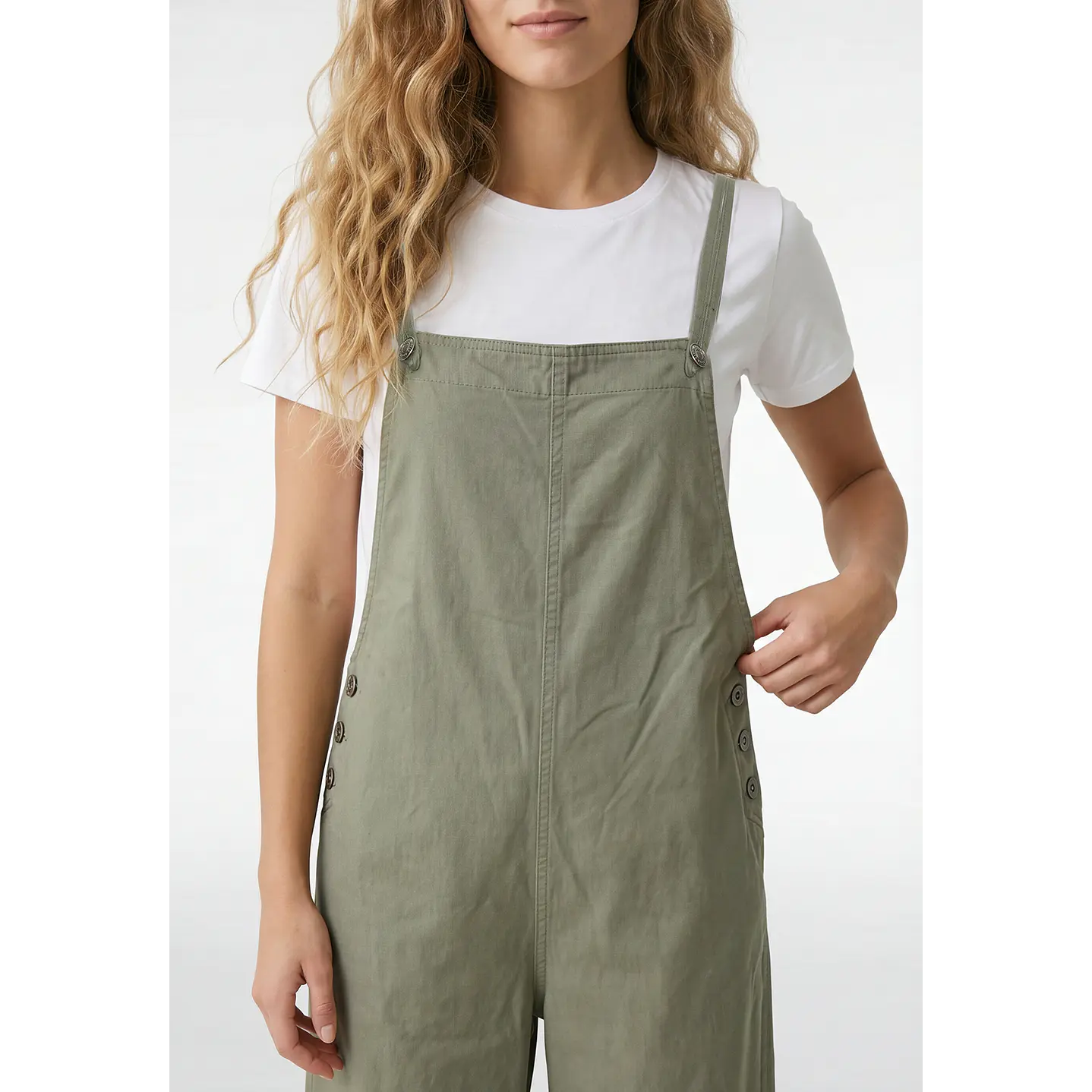 Jardinera Color Wide Leg Mujer Verde 3