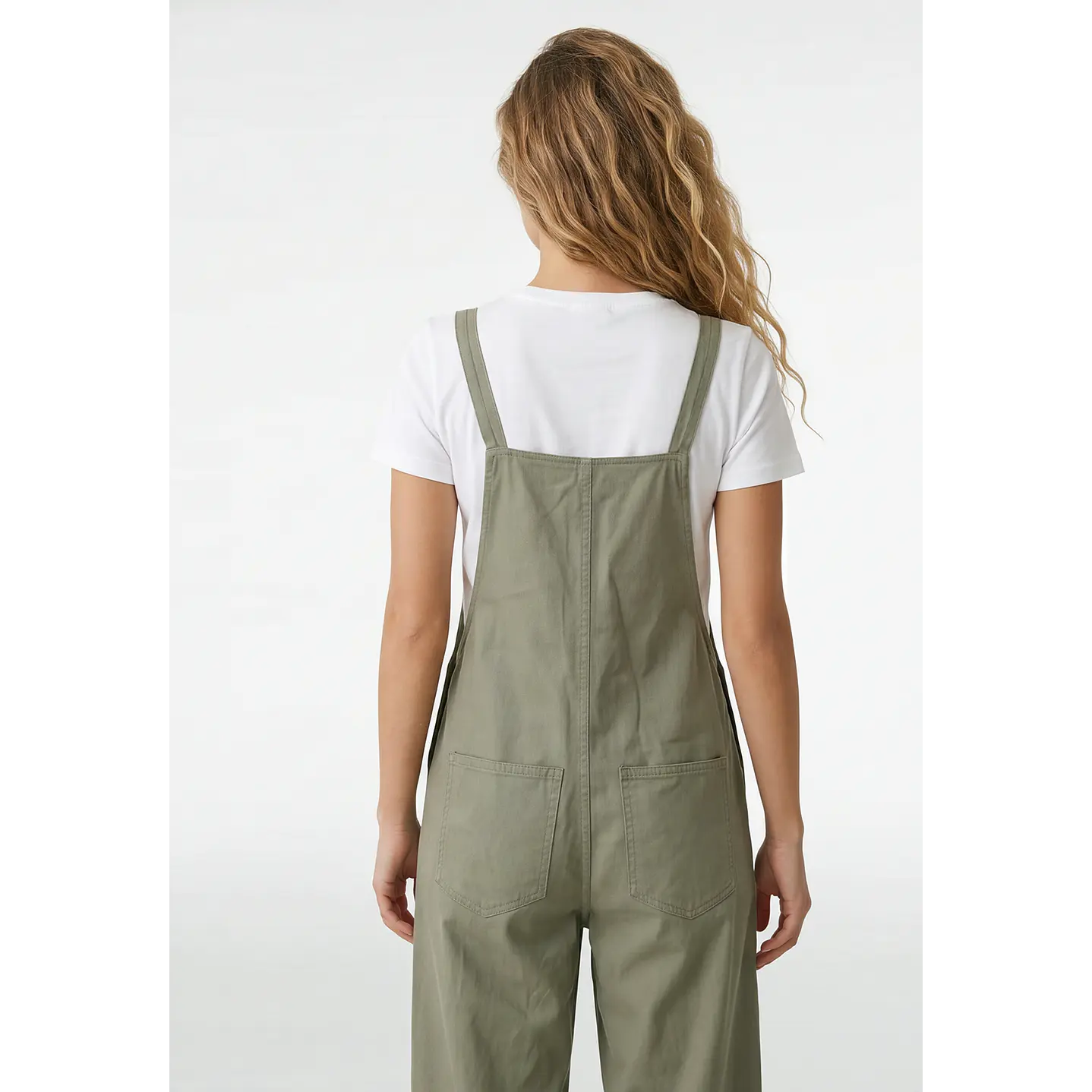 Jardinera Color Wide Leg Mujer Verde 4