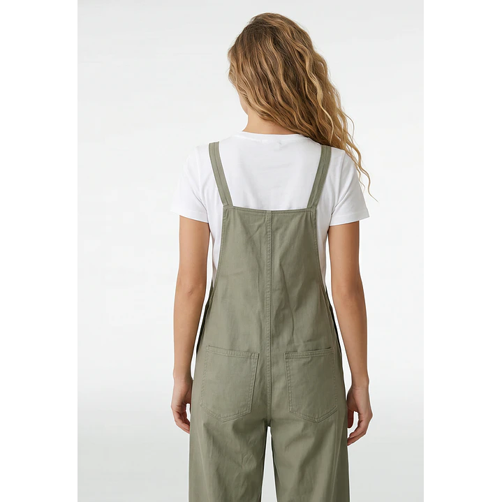 Jardinera Color Wide Leg Mujer Verde 4