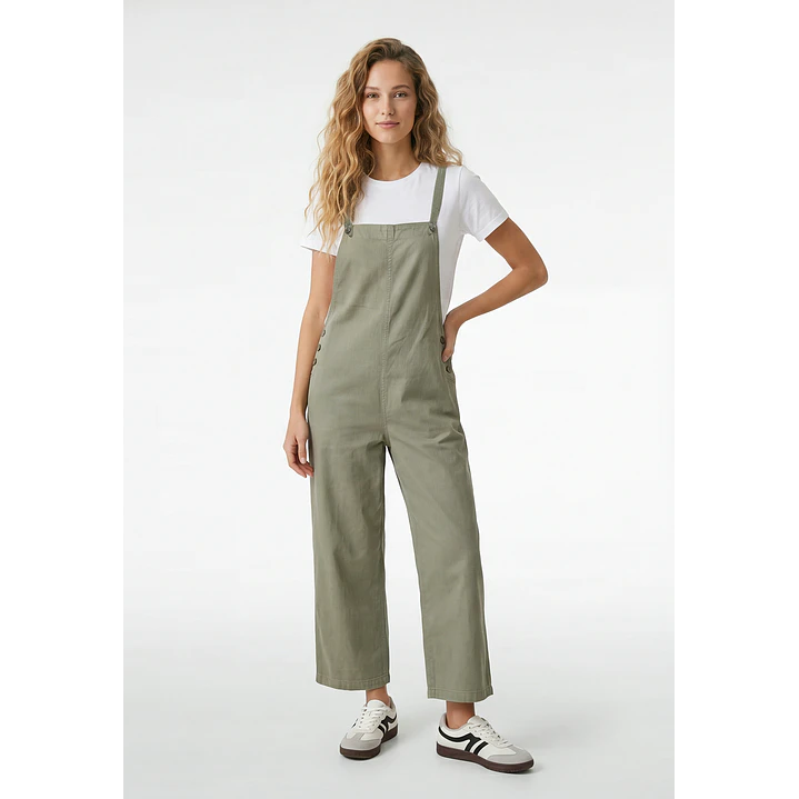 Jardinera Color Wide Leg Mujer Verde 1