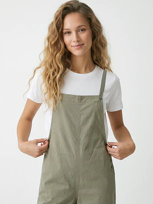 Jardinera Color Wide Leg Mujer Verde