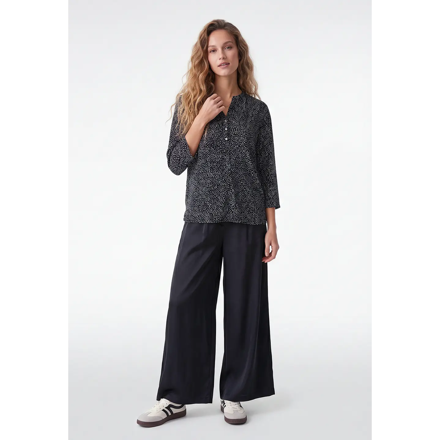 Blusa Chic Mujer Manga 3/4 Negro 4