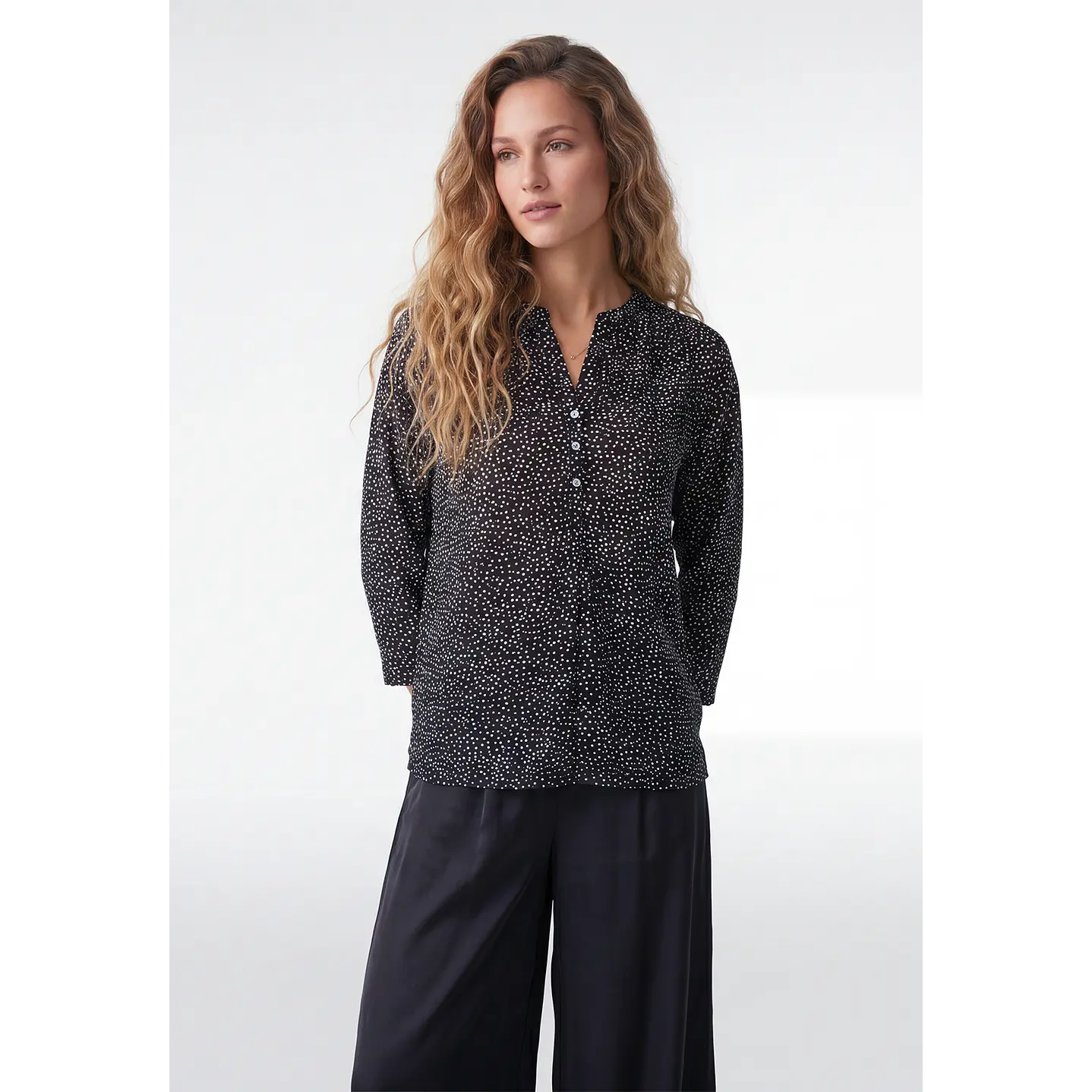 Blusa Chic Mujer Manga 3/4 Negro 1