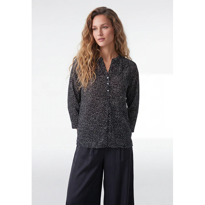 Blusa Chic Mujer Manga 3/4 Negro 1