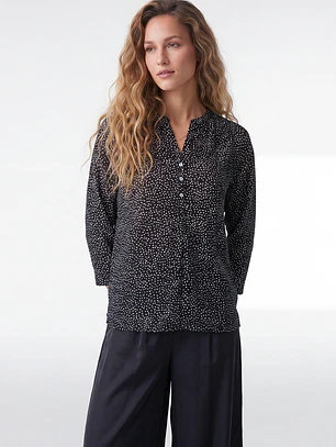 Blusa Chic Mujer Manga 3/4 Negro