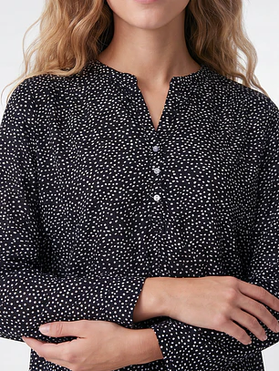 Blusa Chic Mujer Manga 3/4 Negro