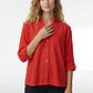 Blusa Lino Mujer Manga Larga Rojo - Miniatura 1