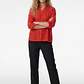Blusa Lino Mujer Manga Larga Rojo - Miniatura 4