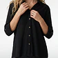 Blusa Lino Mujer Manga Larga Negro - Miniatura 2