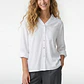 Blusa Lino Mujer Manga Larga Blanco - Miniatura 1