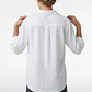 Blusa Lino Mujer Manga Larga Blanco - Miniatura 3