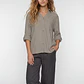 Blusa Lino Mujer Manga Larga Beige - Miniatura 1