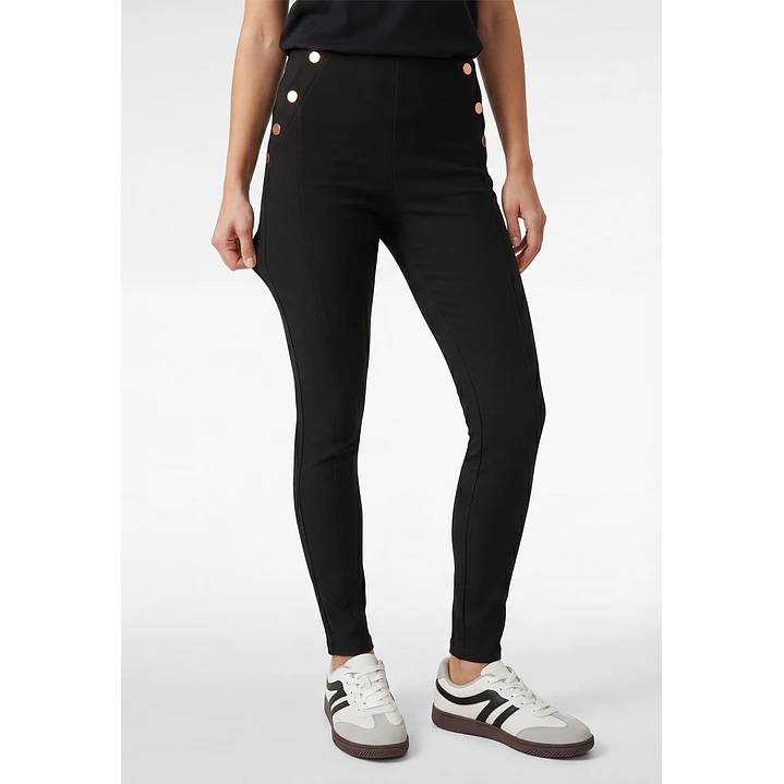 Calza Botones Mujer Negro 1