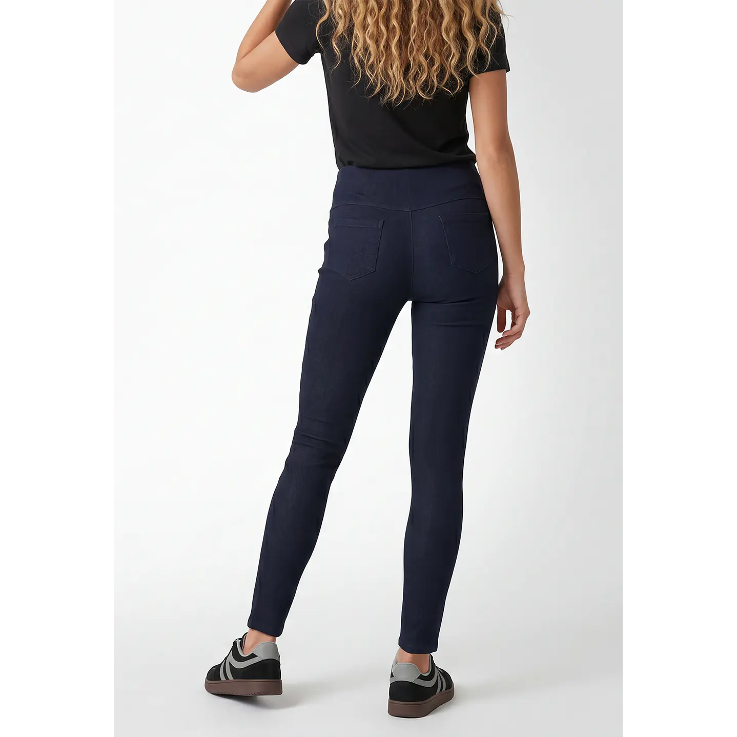 Calza Botones Mujer Azul 2