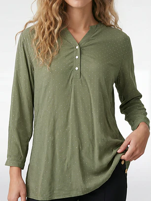 Blusa Strass Mujer Manga 3/4 Verde