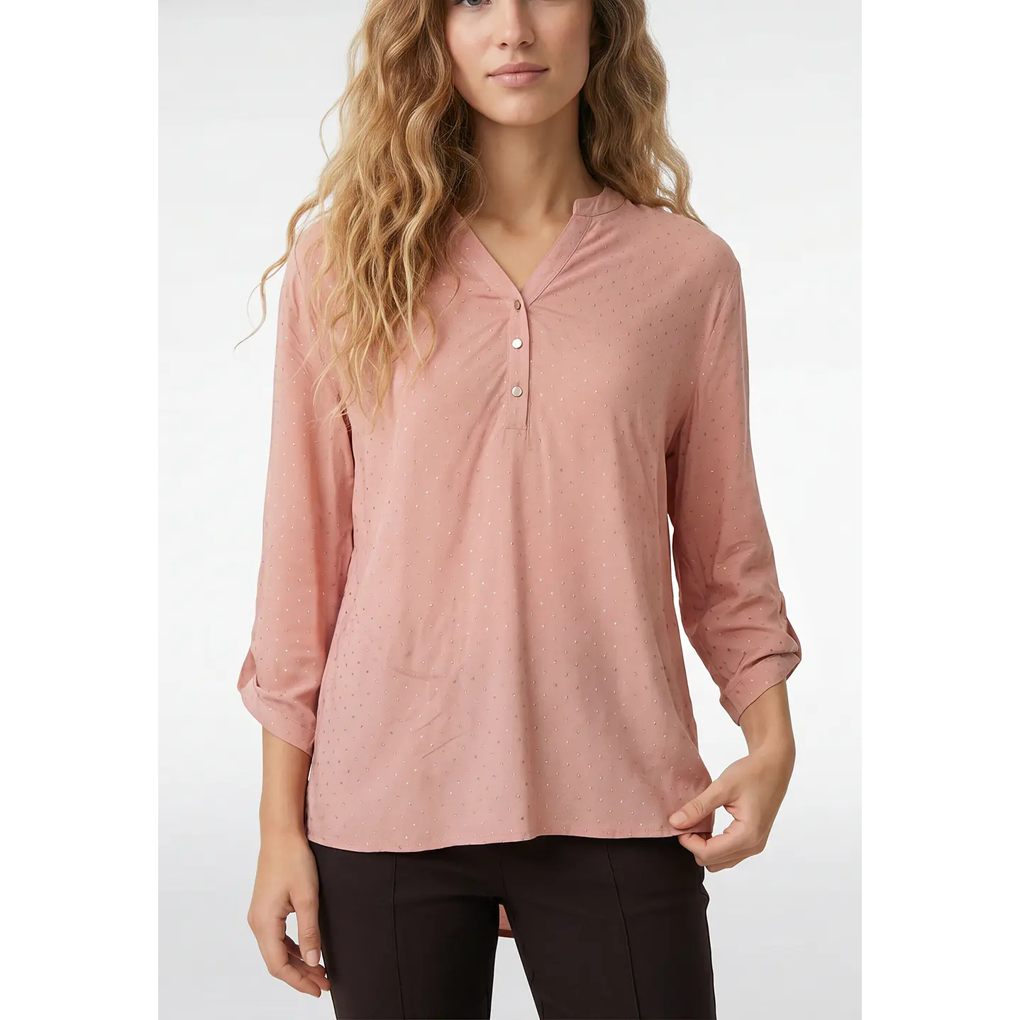 Blusa Strass Mujer Manga 3/4 Rosado 2