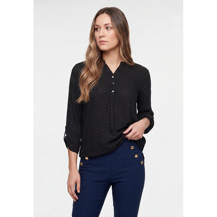 Blusa Strass Mujer Manga 3/4 Negro 1