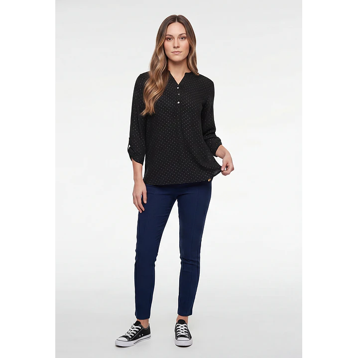 Blusa Strass Mujer Manga 3/4 Negro 4