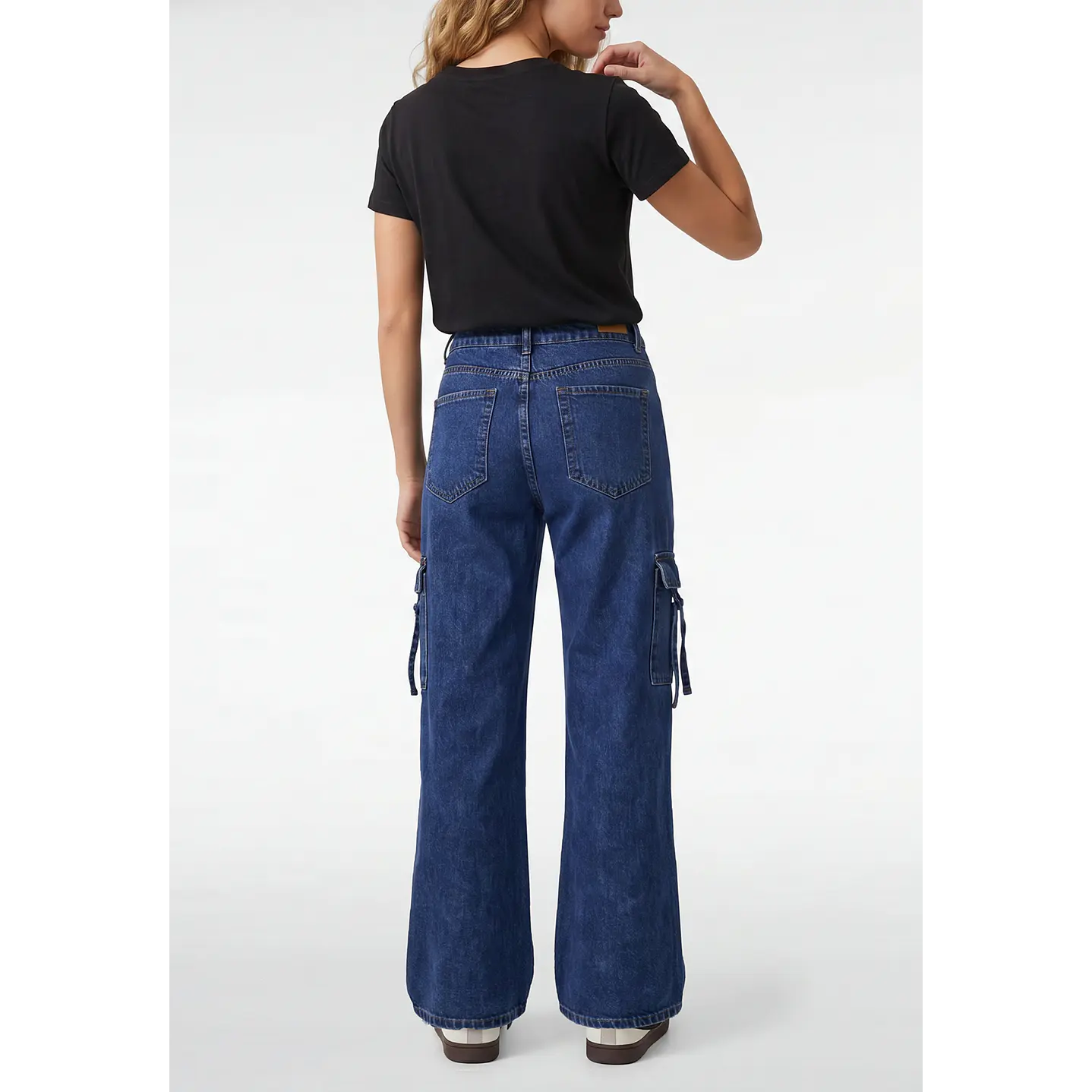 Jeans Cargo Wide Leg Mujer Azul 2