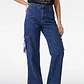 Jeans Cargo Wide Leg Mujer Azul - Miniatura 1