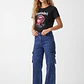 Jeans Cargo Wide Leg Mujer Azul - Miniatura 4