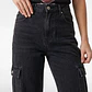 Jeans Cargo Wide Leg Mujer Gris - Miniatura 4