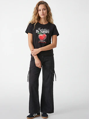 Jeans Cargo Wide Leg Mujer Gris