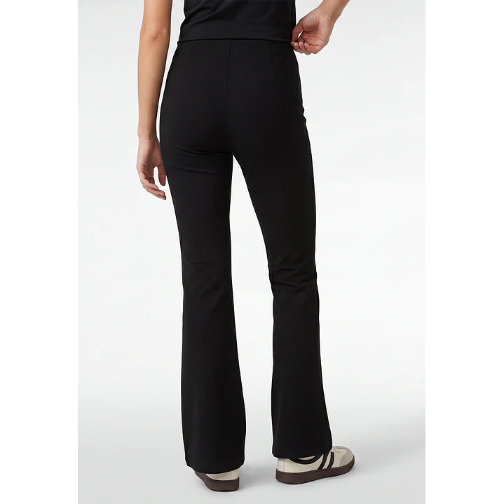 Calza Rib Flare Mujer Negro 2