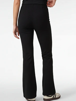 Calza Rib Flare Mujer Negro