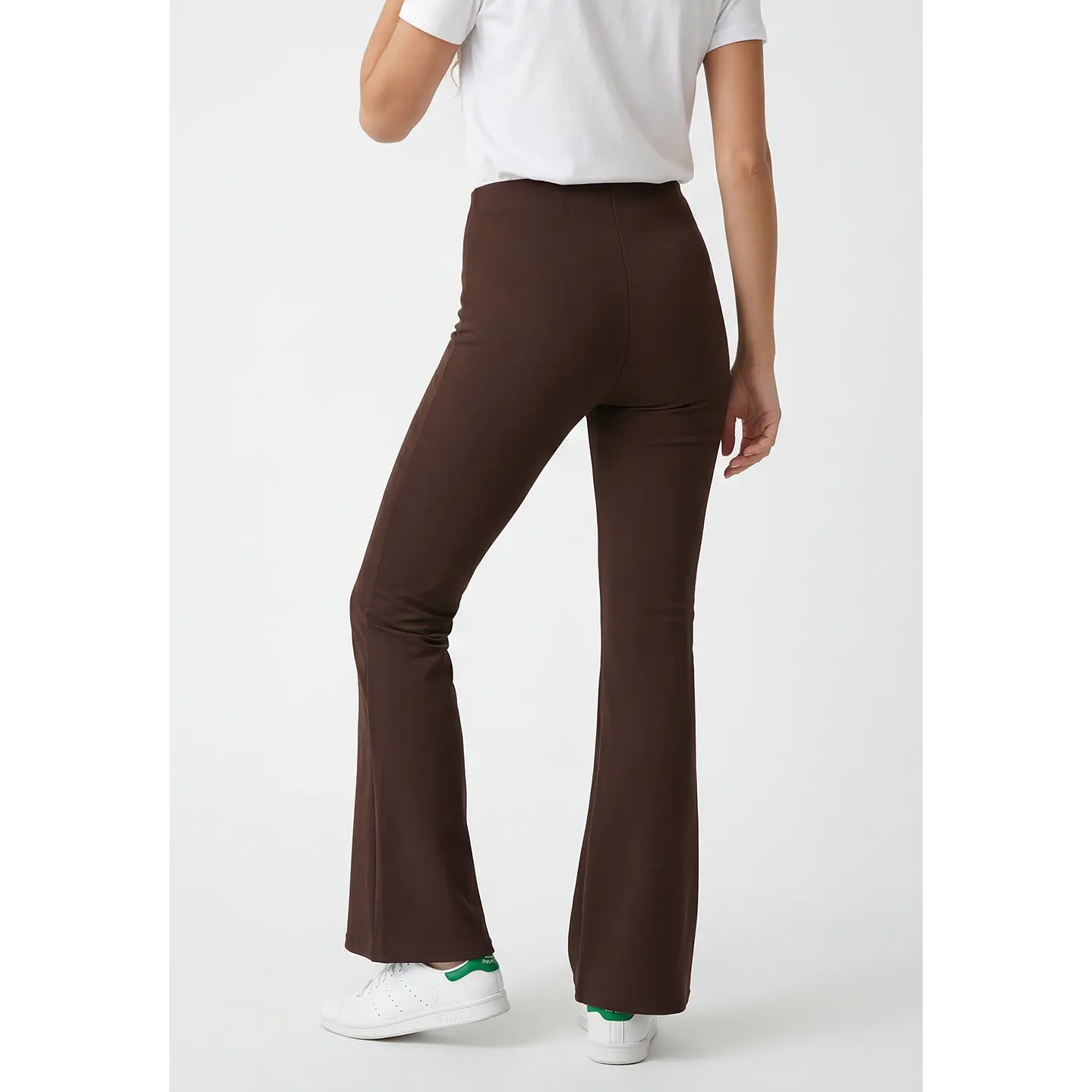 Calza Rib Flare Mujer Café 2