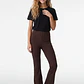 Calza Rib Flare Mujer Café - Miniatura 4