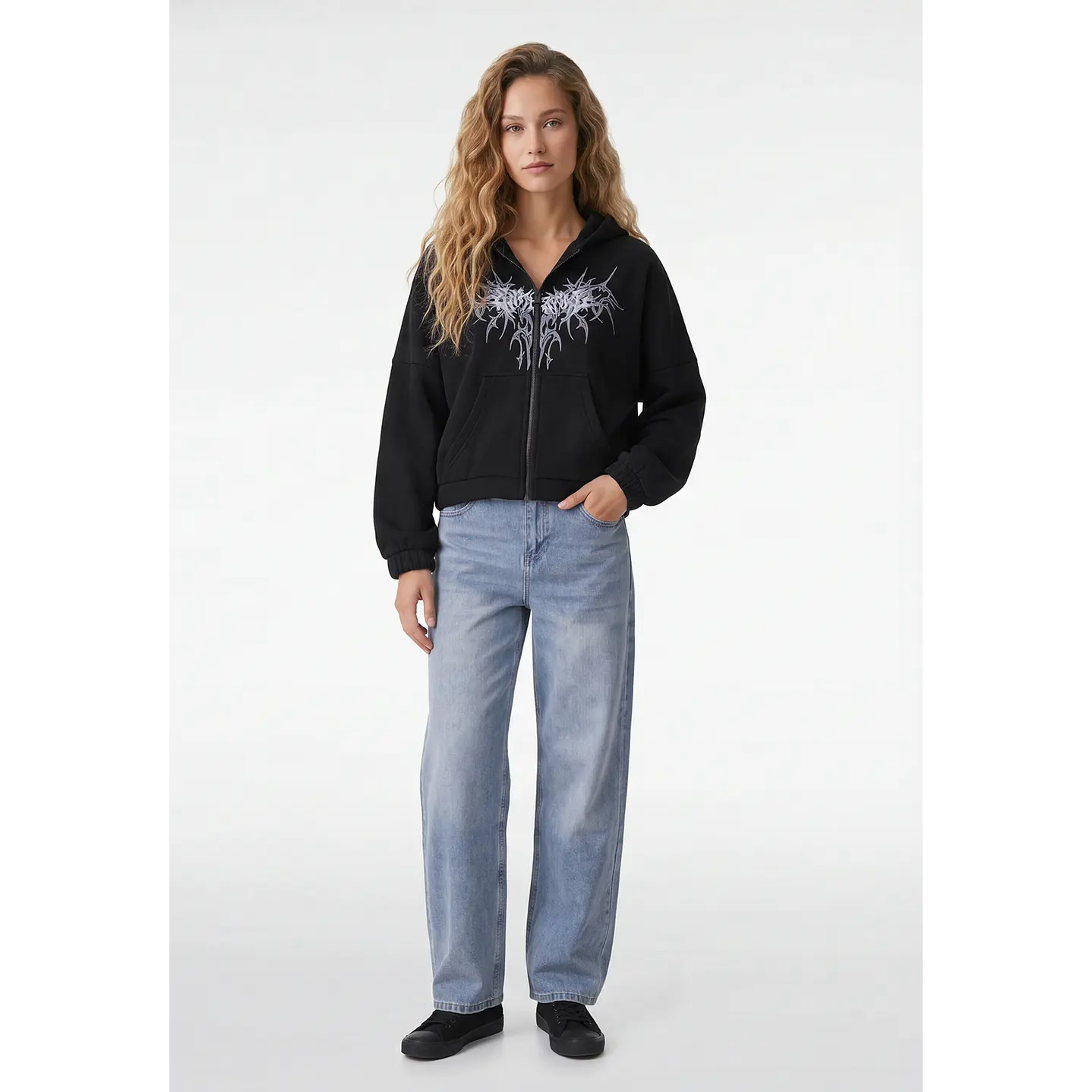 Polerón Gothic Mujer Negro 3