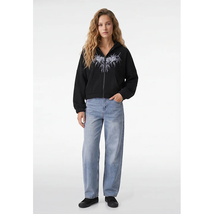 Polerón Gothic Mujer Negro 4