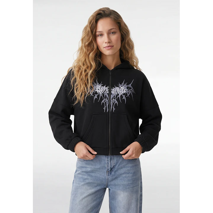 Polerón Gothic Mujer Negro 1
