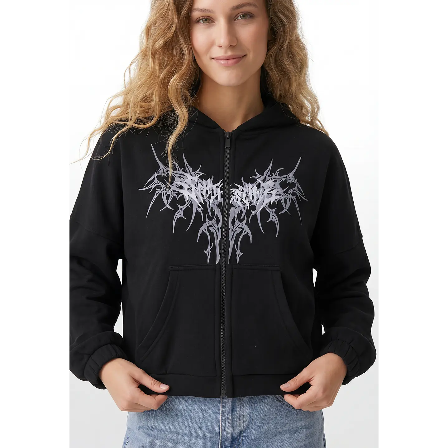 Polerón Gothic Mujer Negro 4