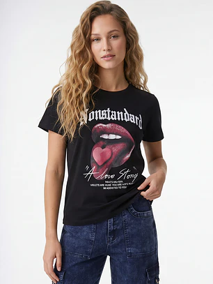 Polera Metal Mujer Negro