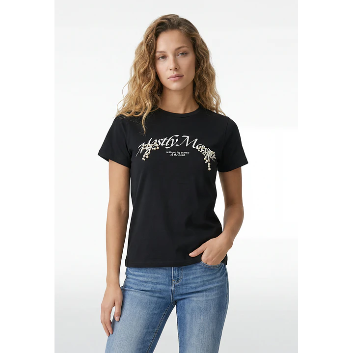 Polera Perlas Mujer Negro 1