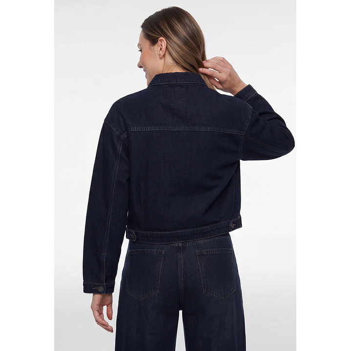 Chaqueta Denim Raw Denim Mujer Manga Larga Azul 3