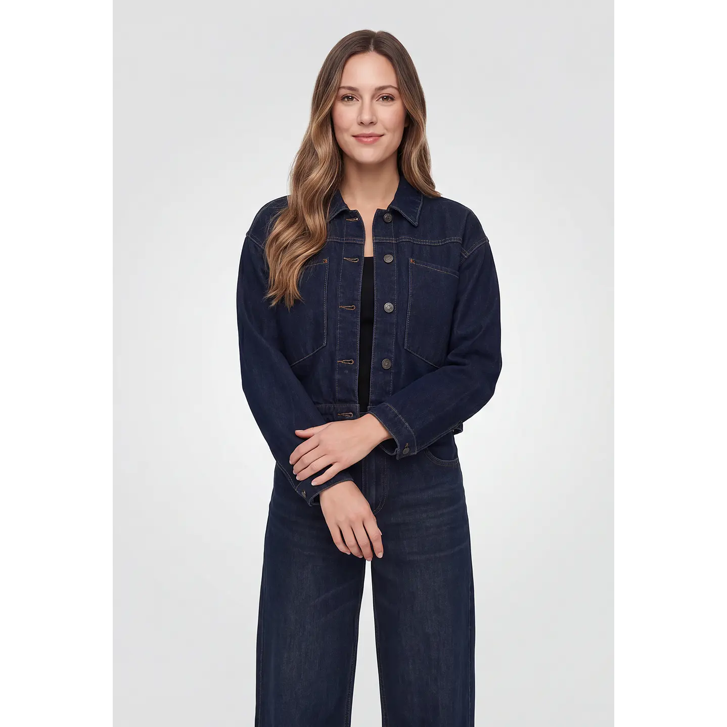 Chaqueta Denim Raw Mujer Manga Larga Azul 1