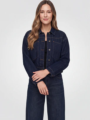 Chaqueta Denim Raw Denim Mujer Manga Larga Azul