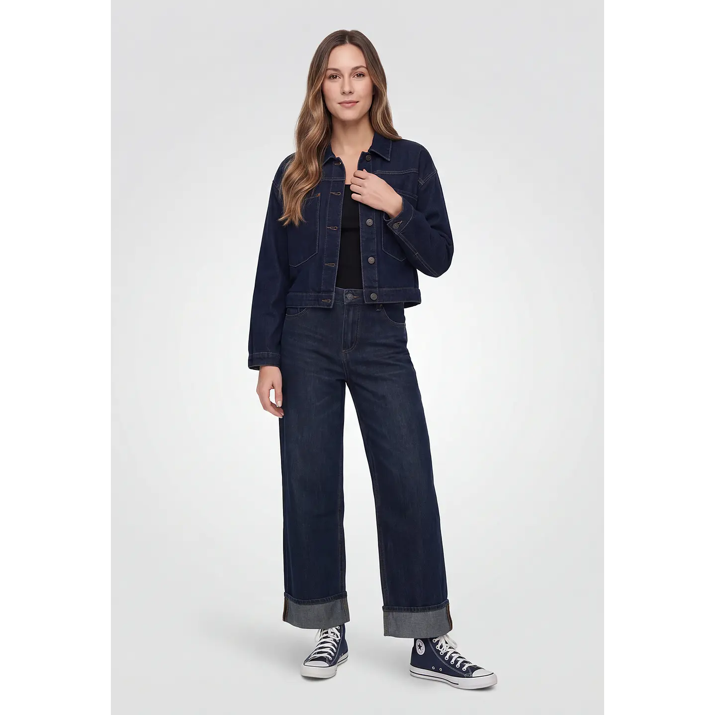 Chaqueta Denim Raw Mujer Manga Larga Azul 4