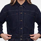 Chaqueta Denim Raw Denim Mujer Manga Larga Azul - Miniatura 2