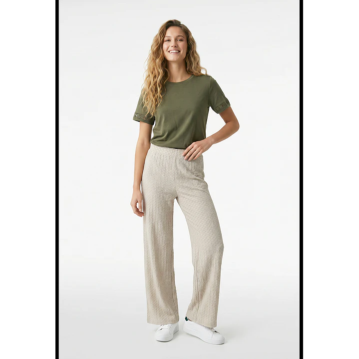 Pantalón Bambu Mujer Beige 3