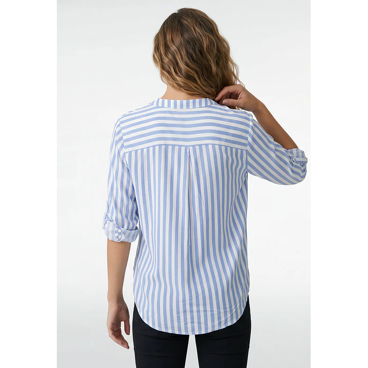 Blusa Rayada Mujer Manga 3/4 Celeste 3