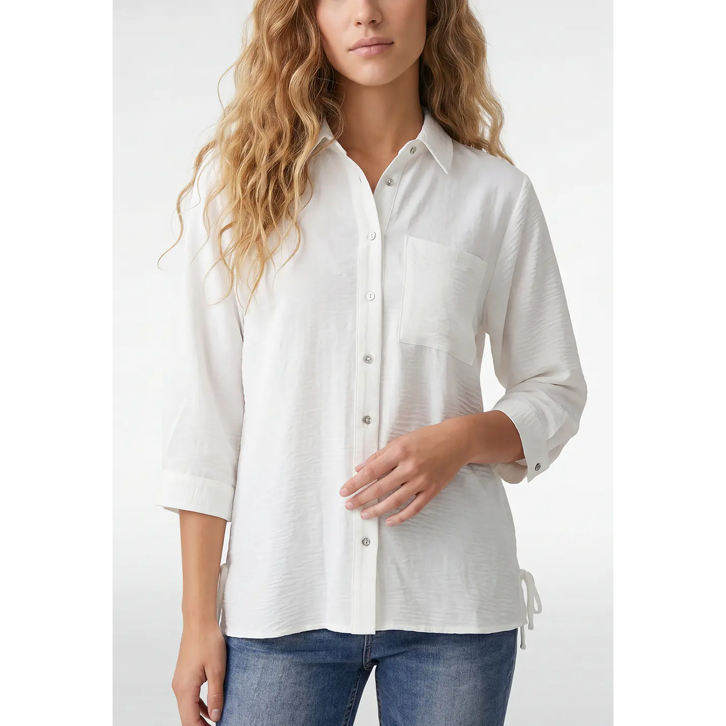Blusa Amarras Mujer Manga Larga Blanco 2